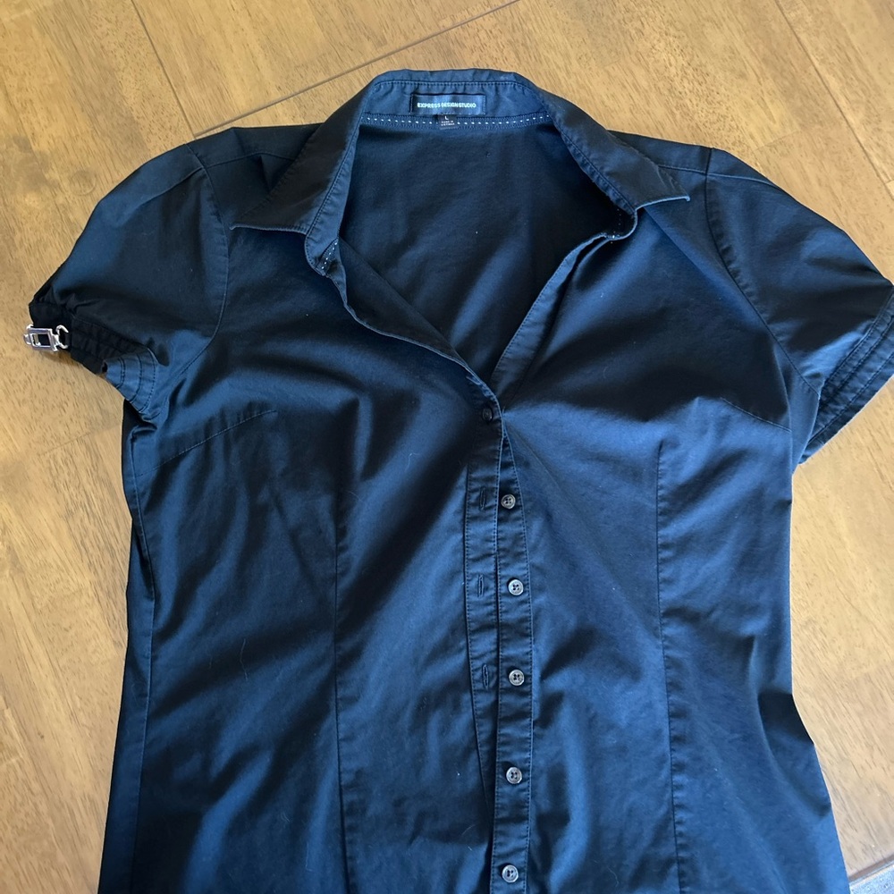 Women Black Short Sleeve Shirt